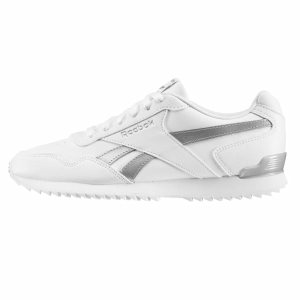 Reebok Royal Glide Ripple Clip Turnschuhe Damen - Weiß/Silber Metal - DE 852-PFC